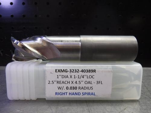 Melin 1" Carbide Endmill 0.030 Radius 3 Flute EXMG-3232-40389R (LOC3676)