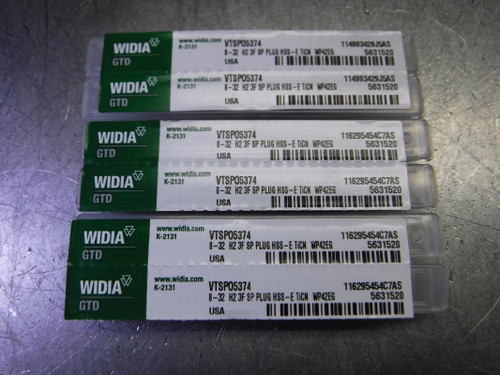 Widia/GTD 8-32 H2 3 flute HSS Tap QTY6 8-32 H2 3F SPPLUGHSS-ETiCNWP42EG (LOC364)