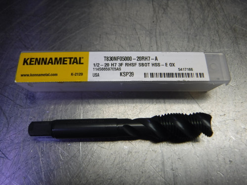 Kennametal 1/2-20 H7 3 Flute HSS S Bottom Tap T830NF05000-20RH7-A (LOC3295)