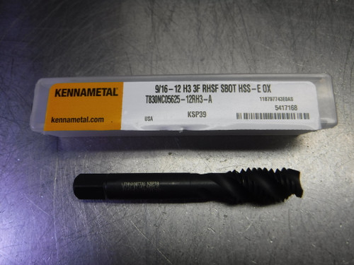 Kennametal 9/16-12 H3 3 Flute S Bottom Tap T830NC05625-12RH3-A (LOC3301)