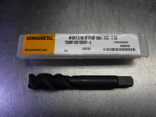 Kennametal M16x1.5 D6 3 Flute HSS S Bottom Tap T830MF160X150RD6-A (LOC3301)