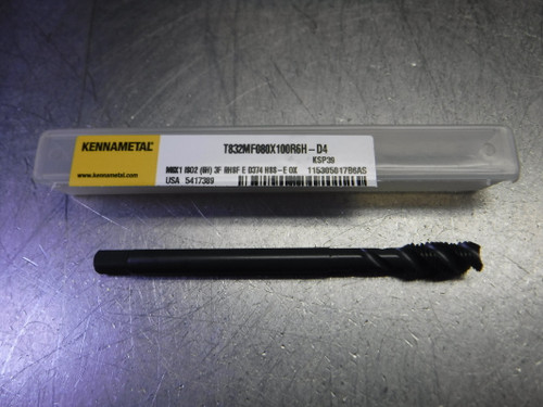 Kennametal M8x1 ISO2 3 Flute HSS Spiral Flute Tap T832MF080X100R6H-D4 (LOC3302)