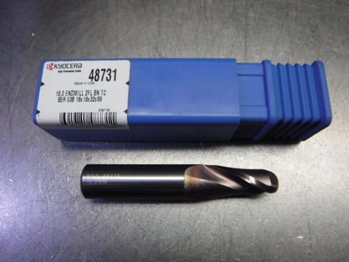 SGS/Kyocera 16mm 2 Flute Ballnose Carbide Endmill 16mm Shank 48731 (LOC3311)