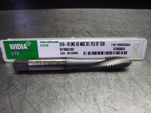 Widia HSS-E-PM 5/16-18 UNC H3 Spiral Flute Plug Tap GT905102 WU32MG (LOC3695)