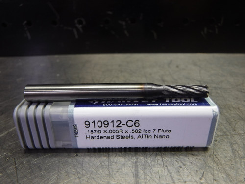 Harvey Tool 3/16" Solid Carbide endmill 7 Flute 910912-C6 (LOC3698A)