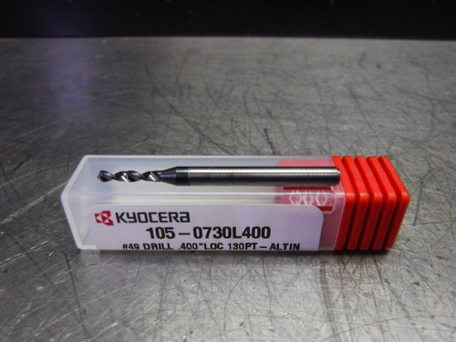 Kyocera #49 Solid Carbide Micro Twist Drill 1/8" Shank 105-0730L400 (LOC3666)