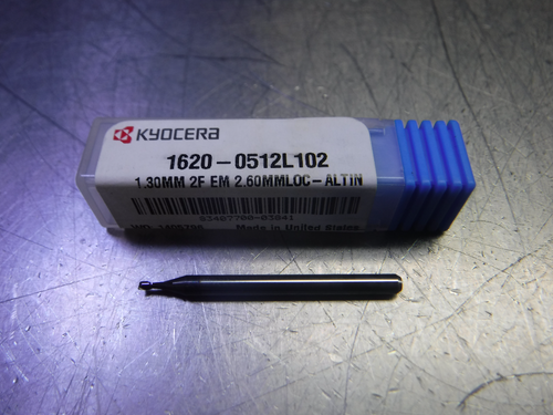 Kyocera 1.30mm 2 Flute Carbide Endmill 3mm Shank 1620-0512L102 (LOC261)