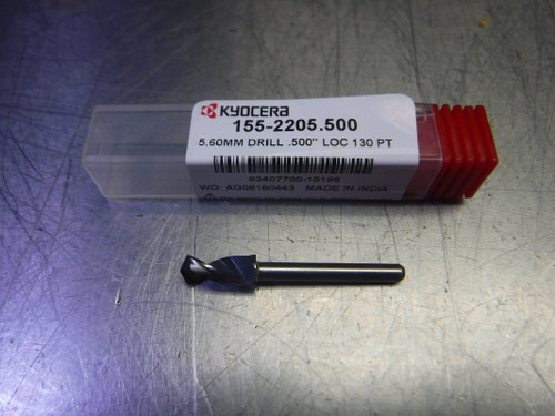 Kyocera 5.60mm Carbide Drill 1/8" HSS Shank 155-2205.500 (LOC3376)
