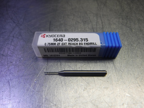 Kyocera 0.75mm 2 Flute Carbide Endmill 3mm Shank 1640-0295.315 (LOC3377)