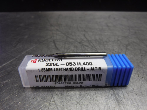 Kyocera 1.35mm 130° Carbide Lefthand Micro Twist Drill 226L-0531L400 (LOC3669)