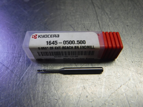 Kyocera 0.050" 2 Flute Carbide Ballnose Endmill 1/8" Shank 1645-0500.500 (LOC3381)