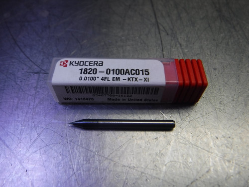 Kyocera 0.0100" 4 Flute Carbide Endmill 1/8" Shank 1820-0100AC015 (LOC3389)