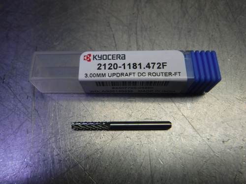 Kyocera 3mm Carbide UpDraft Carbide Router Endmill 2120-1181.472F (LOC3338B)