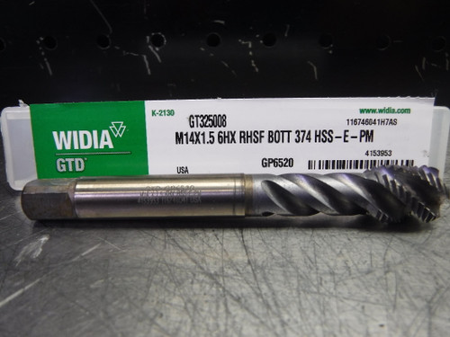 Widia M14x1.5 HSS-E-PM Spiral Flute Bottom Tap,4 Flute GT325008 GP6520 (LOC3656)