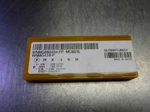 Mitsubishi Carbide Turning Insert QTY10 WNMG431FP/WNMG080404-FP MC6015 (LOC3468A)