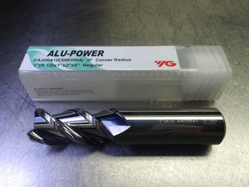 YG ALU-Power 1" 3 Flute Carbide CR Endmill 1" Shank .12" R EA20641 (LOC2027B)