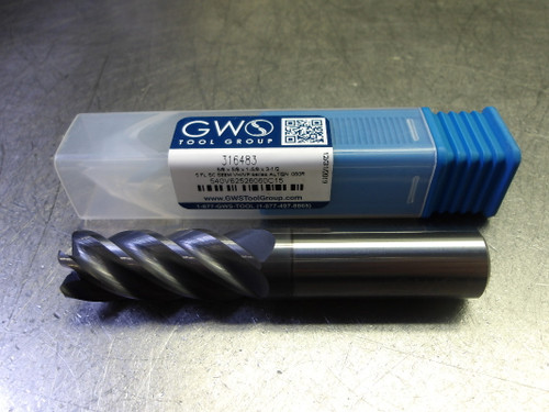 GWS 5/8" 5 Flute Carbide CR Endmill 5/8" Shank .060R 316483 (LOC2040A)