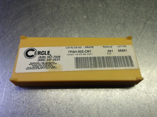 Circle Carbide Turning Inserts QTY10 TPGH-322-CM1/TPGH 16 03 08 CM1 (LOC2132B)