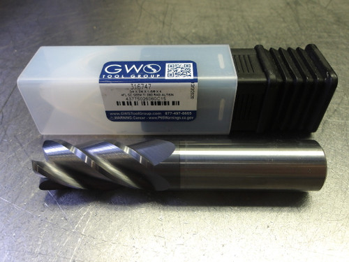 GWS 3/4" 4 Flute Carbide CR Endmill 3/4" Shank .060" R 316747 (LOC2426)