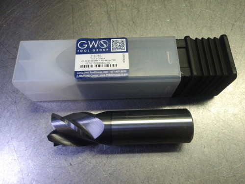 GWS 1" 4 Flute Carbide Stub CR Endmill .030" R 437S10020030C15 (LOC2485)