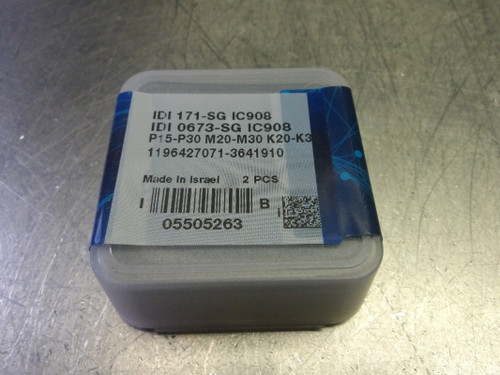 Iscar 0.673" Carbide Drill Tip Inserts QTY2 IDI 0673-SG/IDI 171-SG IC908 (LOC2874A)