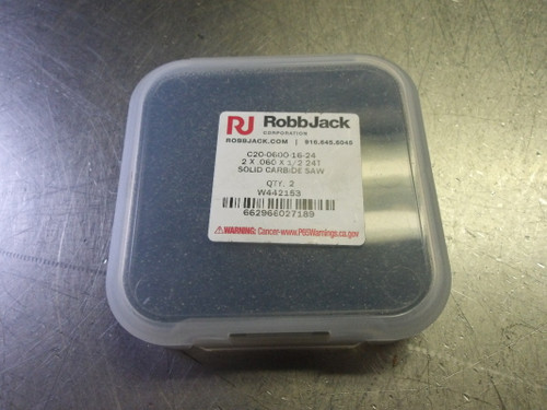 RobbJack .06" Carbide Slotting Saws 2" Dia QTY2 C20-0600-16-24 (LOC38)