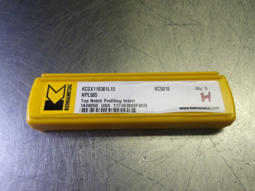 Kennametal Carbide Inserts QTY5 KCGX110301L15 / NPL505 KC5010 (LOC663A) Kennametal Carbide Inserts QTY5 KCGX110301L15 / NPL505 KC5010 (LOC663A)