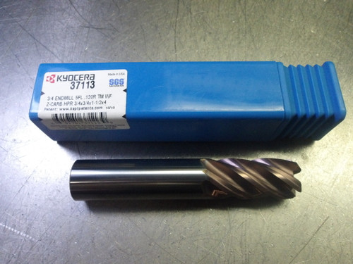 Kyocera/SGS 3/4" 5 Flute Carbide CR Endmill 3/4" Shank .12" R 37113 (LOC3573B)