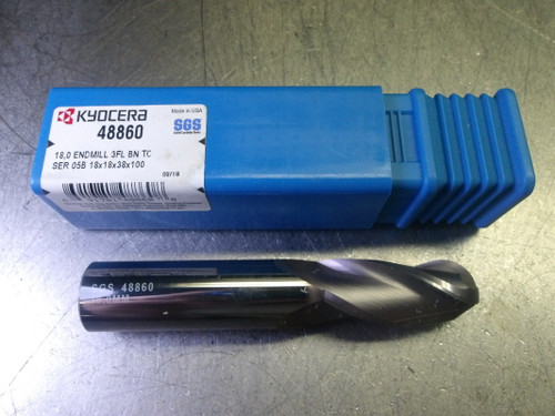 Kyocera/SGS 18mm 3 Flute Carbide Ballnose Endmill 18mm Shank 48860 (LOC3573B)
