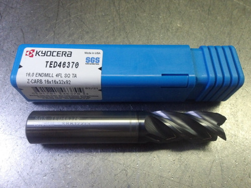Kyocera/SGS 16mm 4 Flute Carbide Endmill 16mm Shank 16x16x32x92 (LOC3556)