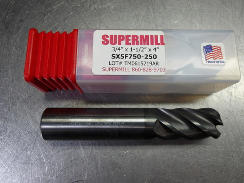 SUPERMILL 3/4" Carbide Endmill 5 Flute .250R SX5F750-250 (LOC575)
