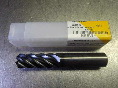 Kennametal 1/2" 6 Flute Carbide CR Endmill .12" R UJDE500J6BRE KCSM15 (LOC2393B)