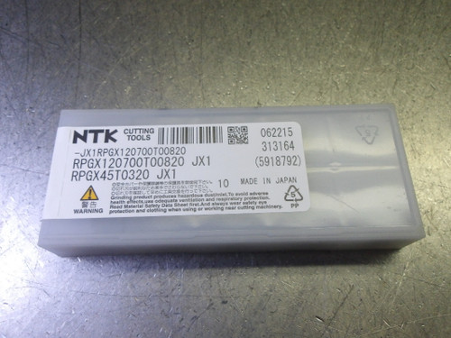 NTK BIDEMICS Milling Inserts QTY10 JX1RPGX120700T0 0820 (LOC2053C)