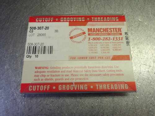Manchester Carbide Grooving / Threading Inserts QTY10 508-307-20 C2 (LOC48A)