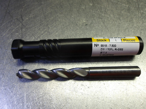 Guhring 7.5mm 3 Flute Carbide Drill 8mm Shank 9055180075000 (LOC2865A)