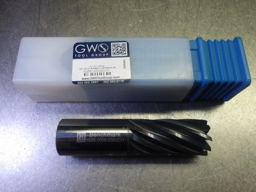 GWS 1" 10 Flute Carbide CR Endmill 1" Shank .030" R 1025S1000030C11 (LOC1102A)