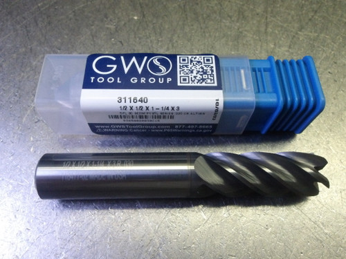 GWS 1/2" 5 Flute Carbide CR Endmill 1/2" Shank .030" R 53850020030C15 (LOC518B)