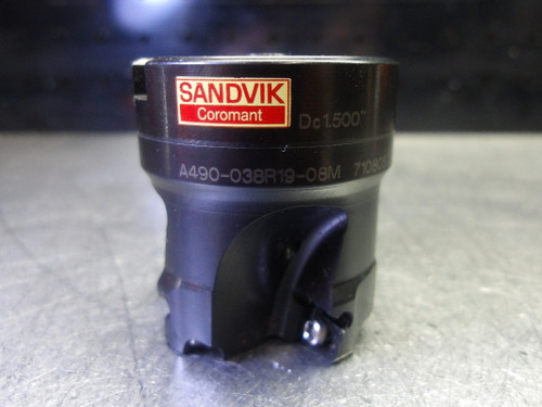 Sandvik 1.5" Indexable Coolant Thru Facemill 3/4" Arbor A490-038R19-08M (LOC886)