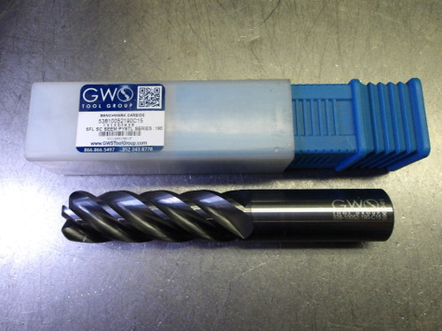 GWS 1" 5 Flute Carbide CR Endmill 1" Shank .190" R 53810052190C15 (LOC1488A)