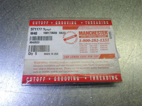 Manchester Carbide Grooving/Threading Inserts QTY5 571177 M40 (LOC1452)