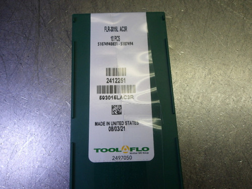 Tool Flo Carbide Grooving/Parting Inserts QTY10 FLR-3015L AC3R (LOC3603B)