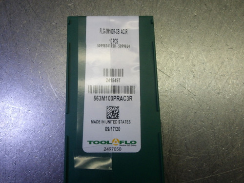 Tool Flo Carbide Grooving Inserts QTY5 FLG-3M100R-CB AC3R (LOC3578B)