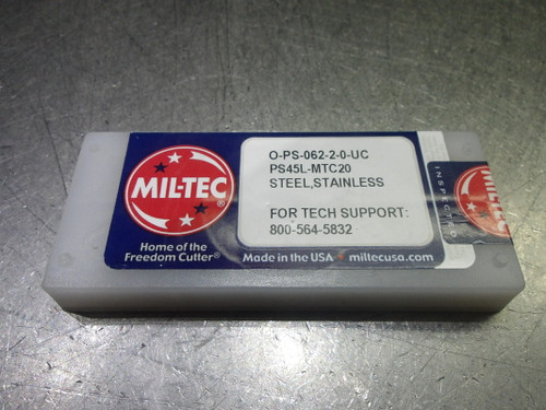 Mil-Tec Carbide Milling Inserts QTY10 O-PS-062-2-0-UC PS45L-MTC20 (LOC2927A)