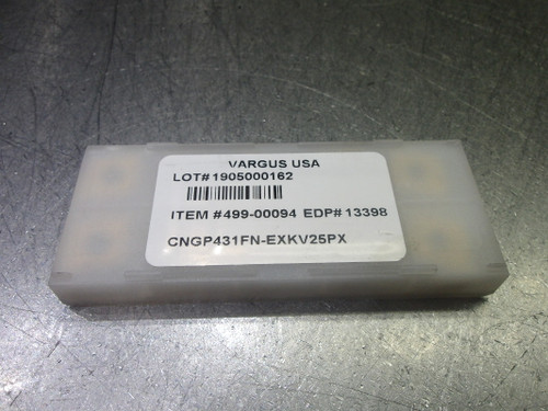 Vargus Carbide Inserts QTY10 CNGP431FN-EXKV25PX (LOC2927A)