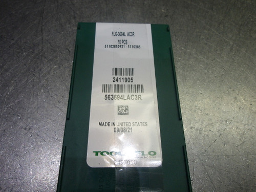 Tool Flo Carbide Grooving Inserts QTY10 FLG-3094L AC3R (LOC1506)