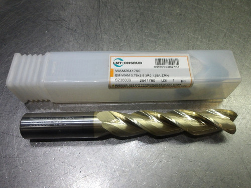 LMT.Onsrud 3/4" 3 Flute Carbide CR Endmill 3/4" Shank .125R WAM2641790 (LOC1870A)
