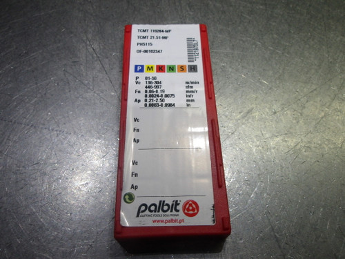 Palbit Carbide Inserts QTY10 TCMT 21.51-MP/TCMT 110204-MP PH5115 (LOC1741)