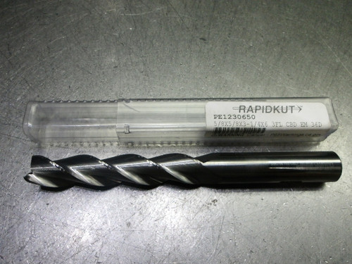 Rapidkut 5/8" 3 Flute Carbide SQ Endmill 5/8x5/8x3-1/4x6 3FL CBDEM36D (LOC2628A)