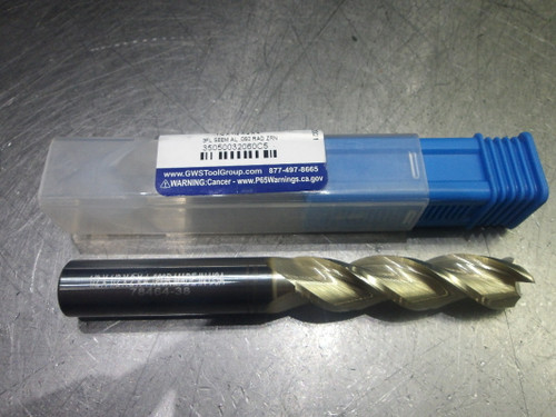 GWS 1/2" 3 Flute CR Carbide Endmill 1/2" Shank .060" R 35050032060C5 (LOC2589)