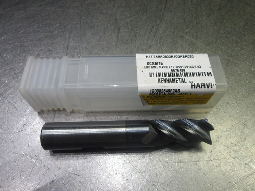 Kennametal 1/2" 4 Flute Carbide CR Endmill H1TE4RA0500R100HBR030 KCSM15 (LOC2294)
